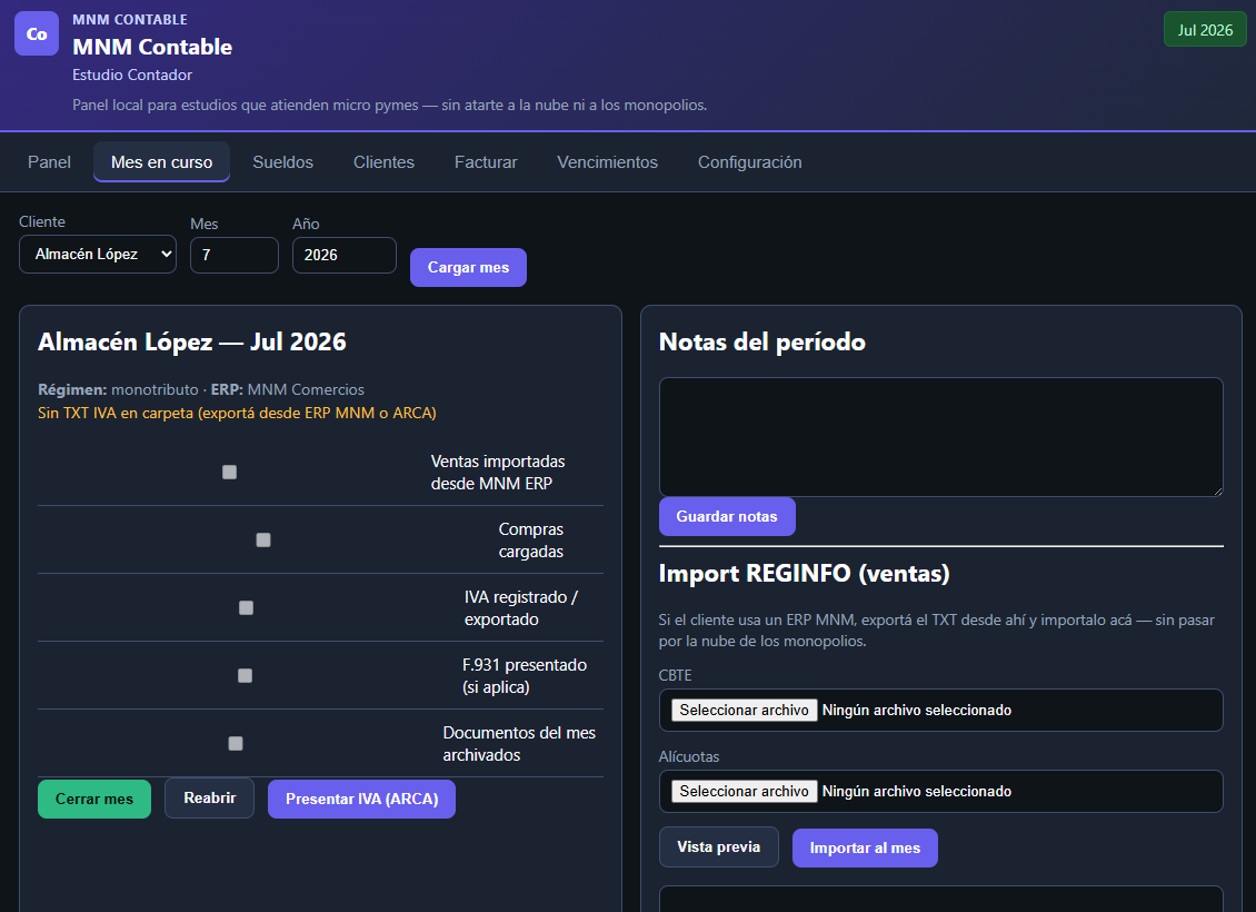Mes en curso — MNM Contable