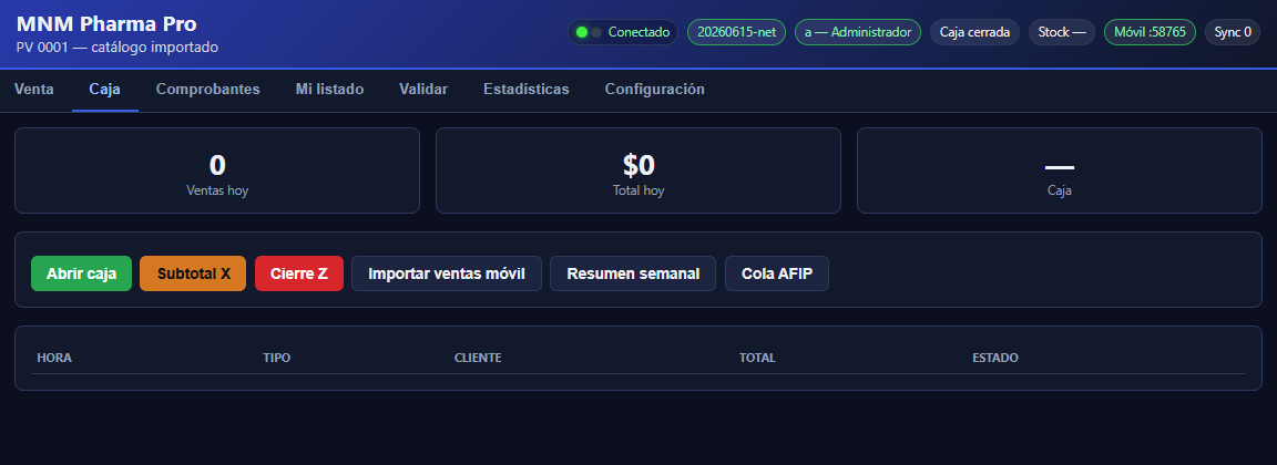 Caja — MNM Pharma Pro